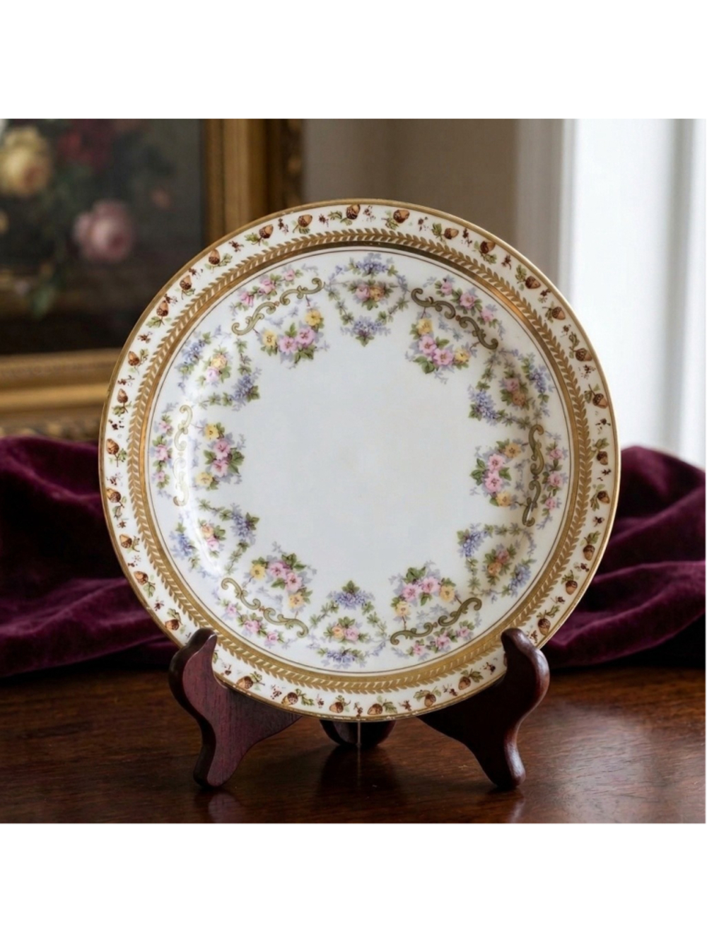 Antique J Pouyat Limoges 6" Plate POY63 S&G Gump Co Fine Arts San Francisco
